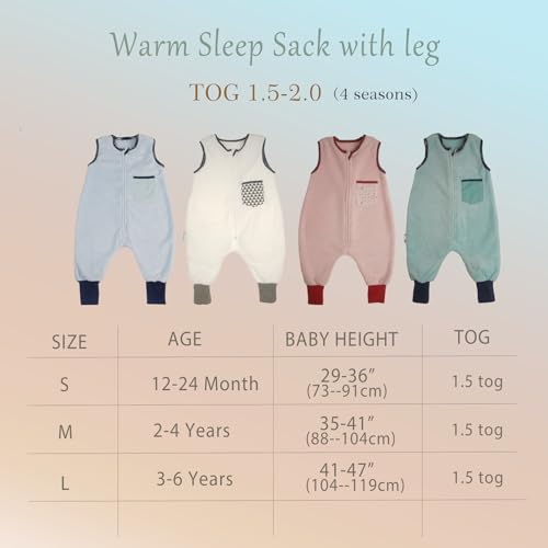 BLOOMSTAR Toddler Sleep Sack with Feet for 3-6 Years