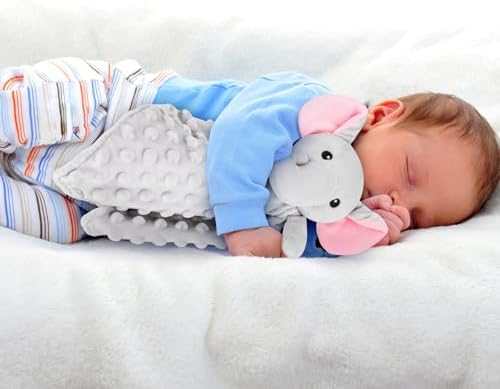 Soft Baby Lovey Elephant Security Blanket for Newborns - Gray 124in