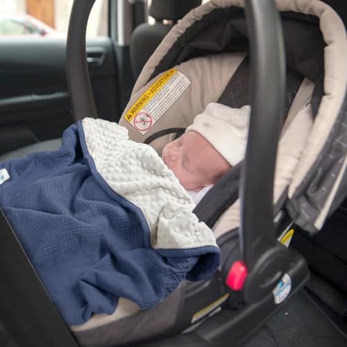 Lulumoon Baby Blanket - Minky Dot Muslin 30x40