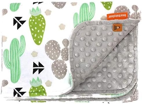 Dear Baby Gear Reversible Blanket - Soft 40x30 Cactus Dot