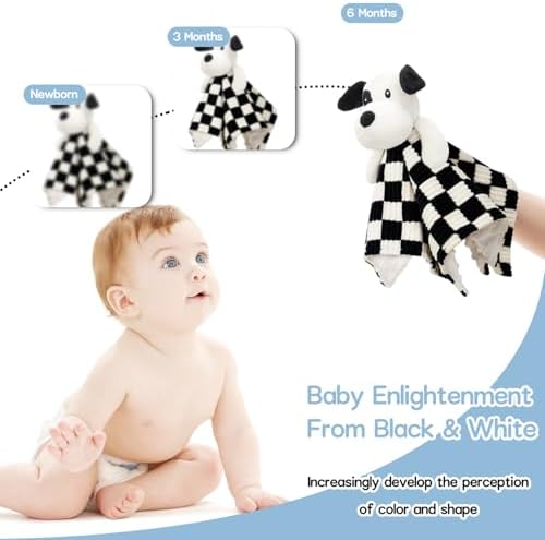 BEILIMU 14 Inch Baby Security Blanket with Minky Dot Fabric