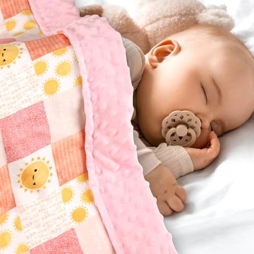SWESEN Baby Blanket Super Soft Double Layer Mink with Dotted Backing