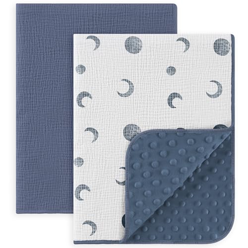 Susurration Baby Blanket 2 Pack Bluemoon Navy Blue