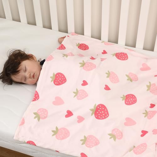 VivaCozy Baby Blanket with Strawberry Pink Design
