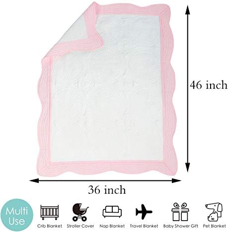 MONOBLANKS Baby Quilt Personalized Monogram Throw Blanket Four Seasons