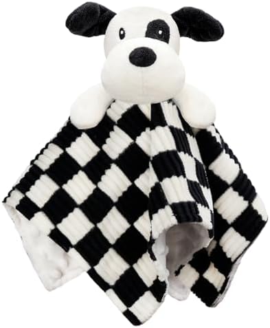 BEILIMU 14 Inch Baby Security Blanket with Minky Dot Fabric