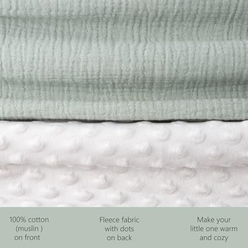 Bearmoss Baby Blanket - Soft Cozy 30x40 Inch Sage Green
