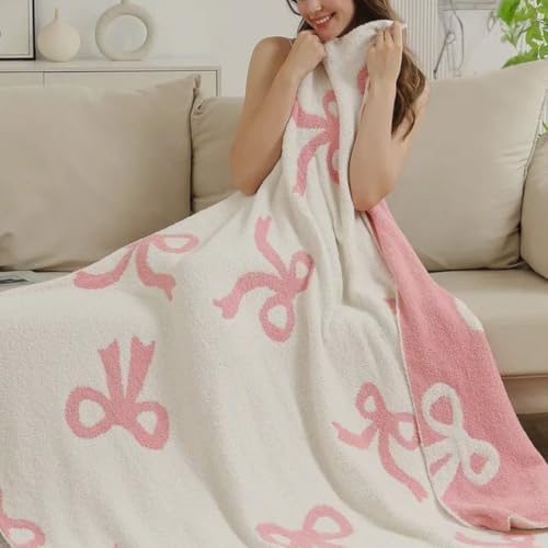 Luxape Bow Blanket Soft Reversible Throw for Baby