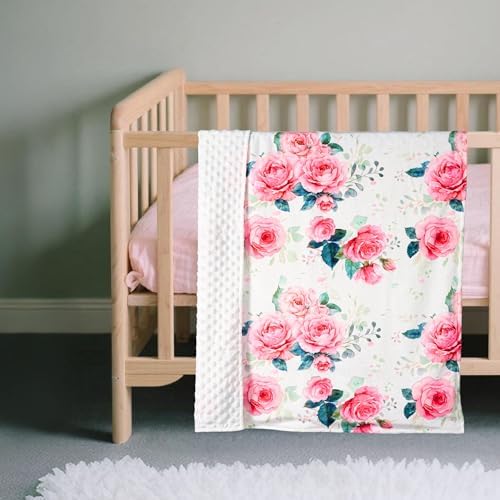 Wirein 30 x 40 Pink Rose Baby Blanket