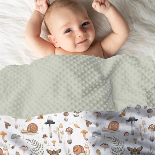 Mink Baby Blanket with Dotted Backing for Baby Shower
