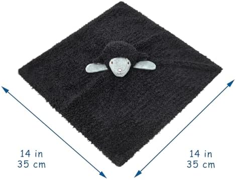Baby Black Lamb Soft Stuffed Animal Security Blanket 14 Inches