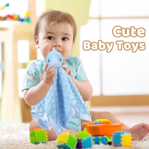 Pro Goleem Dolphin Lovey 16 Inch Soft Security Blanket for Babies