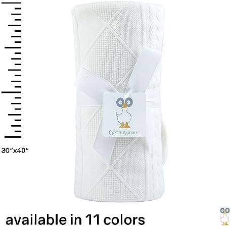 GooseWaddle Luxury Knit Baby Blanket 30x40 White