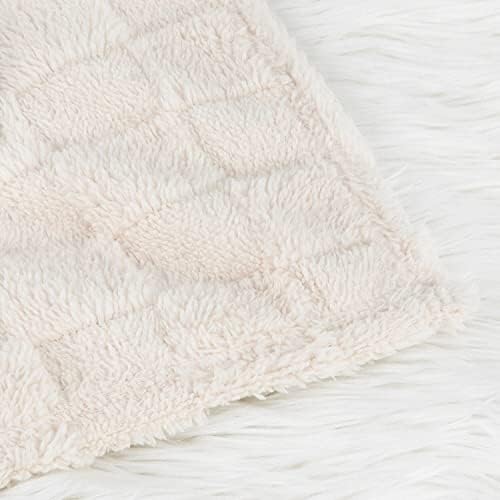 HOMRITAR 3D Gingham Fleece Baby Blanket 30x40 Inches