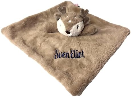 Personalized Plush Fawn Reindeer Baby Lovey Security Blanket