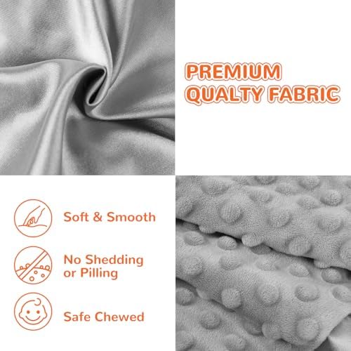 MOVEPAI Gray Elephant Baby Security Blanket 16 Inch