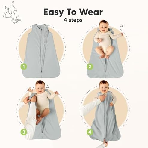 KeaBabies 2-Pack Baby Sleep Sacks - 05TOG Organic Cotton Wearable Blanket