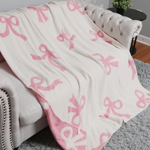 Luxape Bow Blanket Soft Reversible Throw for Baby