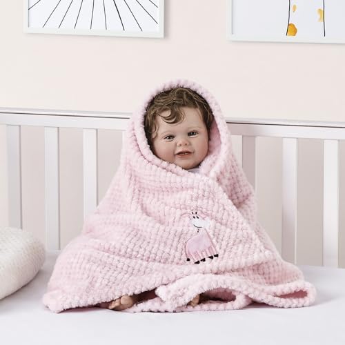 CREVENT 30X40 Fluffy Warm Baby Blanket with Giraffe Design