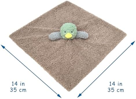 Doindute Baby Duck Security Blanket - 14 Inches Plush Green Stuffed Animal Lovey