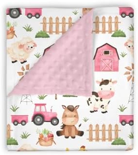 Mink Baby Girl Blanket Farm Life Pattern
