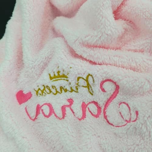 Personalized Baby Blanket with Name - 27x35 Inch Pink Minky Fleece
