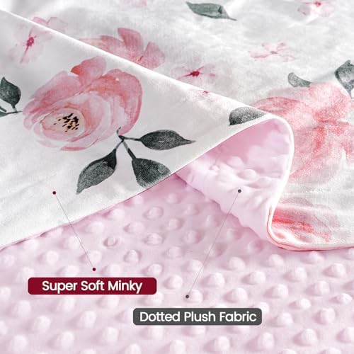 PHF Minky Baby Blanket for Girls 30x40 Inches