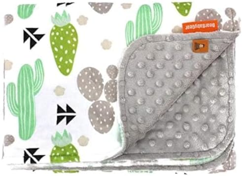 Dear Baby Gear Reversible Blanket - Soft 40x30 Cactus Dot