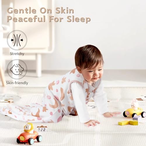 Wrrernsin 0-6 Months Sleep Sack 3 Pack 2-Way Zipper Cotton