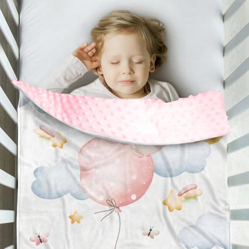 Personalized Baby Blanket with Name Lunar Bunny Design 1