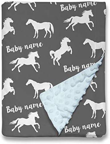 Personalized Baby Blanket with Name - Soft Minky Dot Design