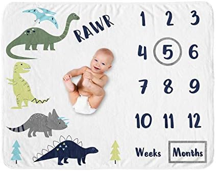 Sweet Jojo Designs Dino Boy Growth Mat Blanket