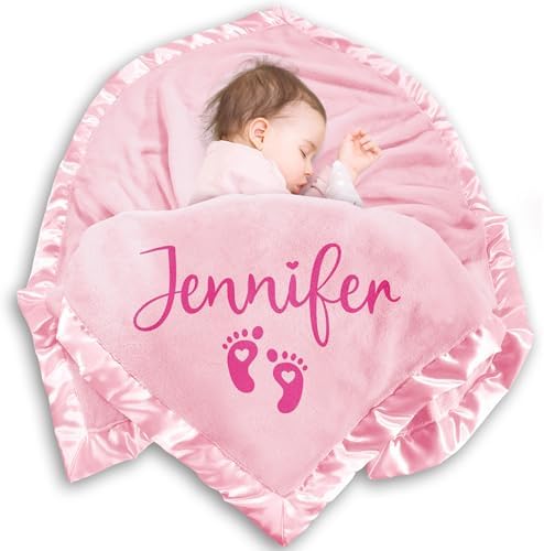 Yofair Personalized Baby Blanket with Name Customized Blanket for Newborn