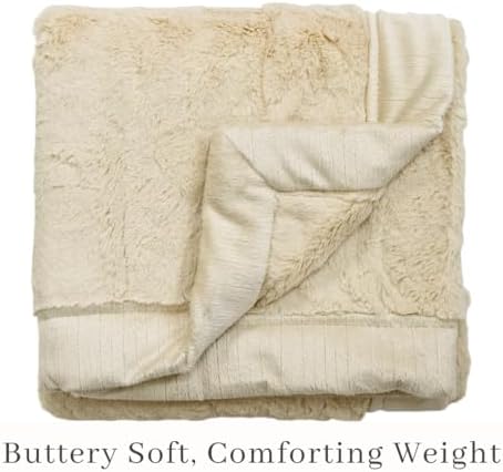 SARANONI Ivory Receiving Blanket 40 x 30 Super Soft Luxury