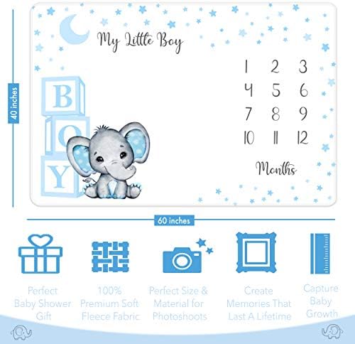 Amity Baby Monthly Milestone Blanket for Boy 1