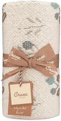 Crane Baby Organic Cotton Poppy Pattern Blanket