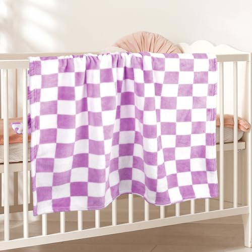 GreatBba Plush Checkered Baby Blanket 30x40 1