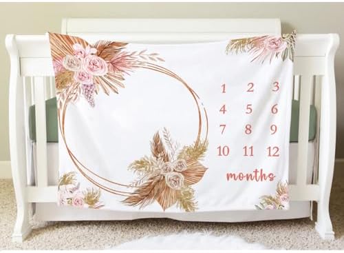 Yuzioey Boho Floral Baby Growth Blanket 50x40