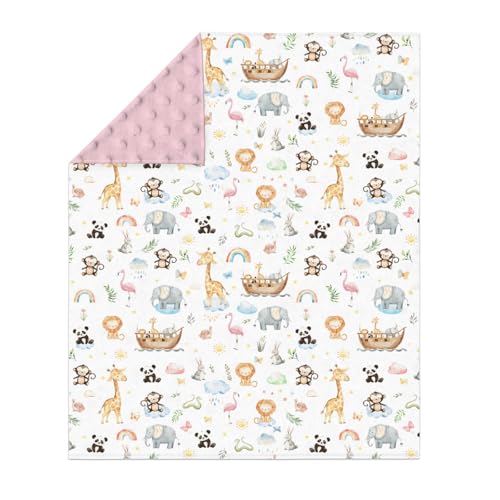 Rainbow Safari Animal Baby Blanket 30x40