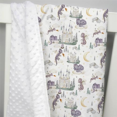 Mink Baby Blanket with Purple Dragon Design