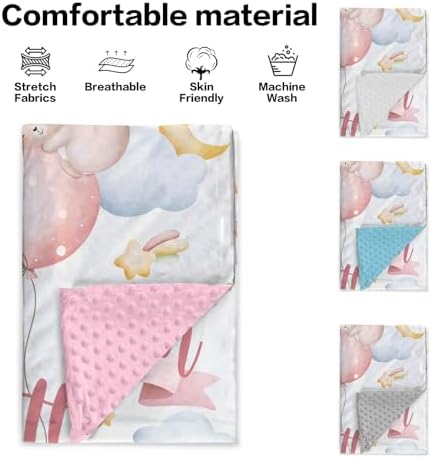 Personalized Baby Blanket with Name Lunar Bunny Design 1