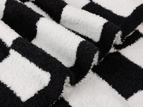 Checkered Microfiber Reversible Blanket - 30x40 Black