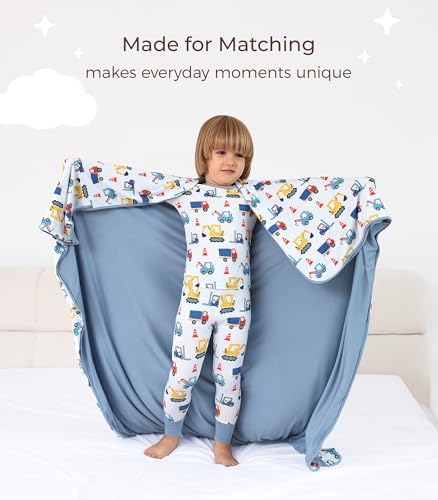 DREAMHALO Bamboo Stretchy Baby Blanket 50 x 50 Blue