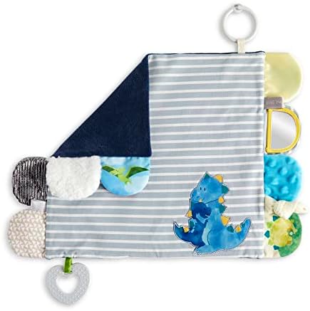 DEMDACO Dinosaur Baby Blue Activity Blanket 17x115 Inch 1
