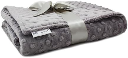 Charcoal Grey Minky Dot Baby Blanket 30x30