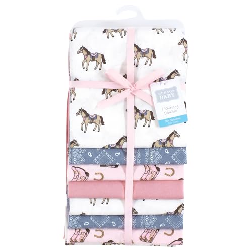 Hudson Baby Unisex Flannel Receiving Blankets 7-Pack Cowgirl