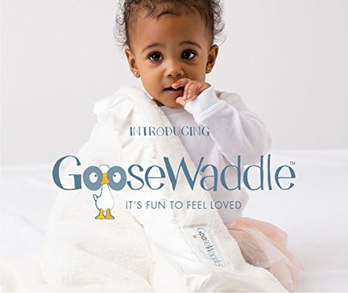 GooseWaddle Satin Trim Baby Blanket 29x35 Inches Blue