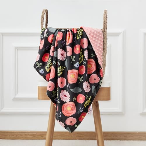 QSTEHEML Double Layer Baby Blanket with Dotted Backing