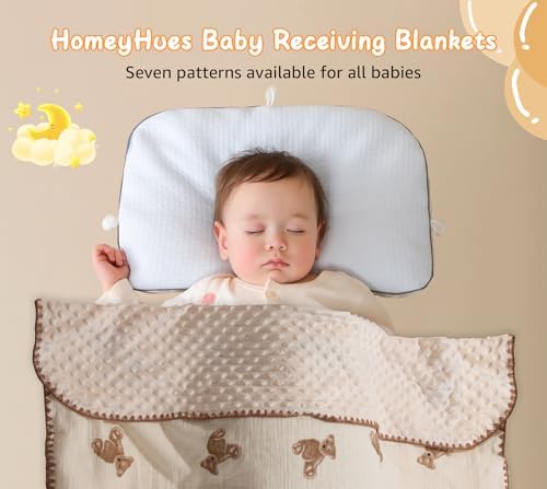 HomeyHues Baby Blanket Double Layer Cotton 40x40 Brown Bear