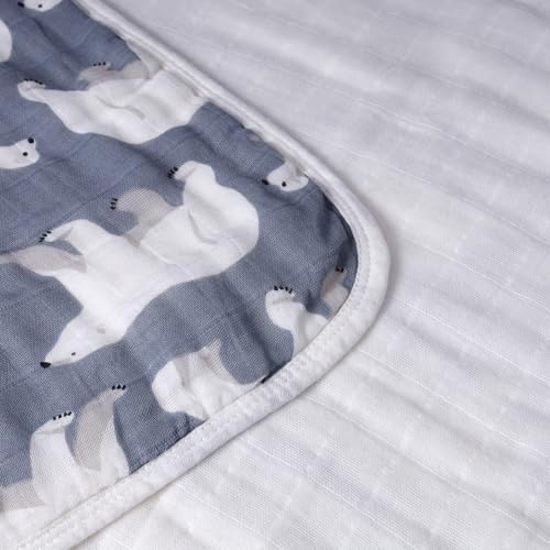ZPECC Polar Bear Muslin Blanket 47x47 Thick Organic Cotton Toddler Blanket